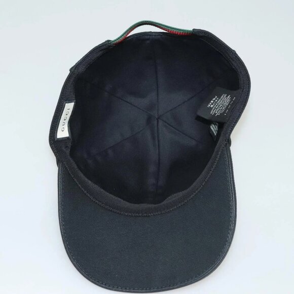 GUCCI Web Sherry Line Cap Canvas L Black Red Green Auth - Picture 3 of 16